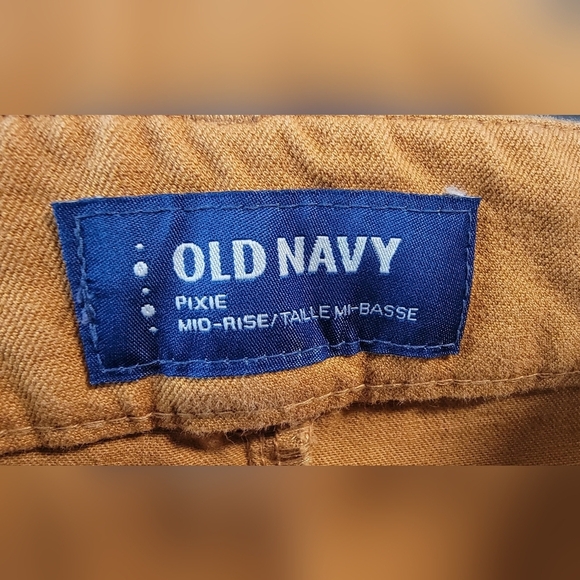 Old Navy Pixie Ankle Midrise Mid Rise Orange Mstard Yellow Pants Fall 14 - Picture 3 of 7
